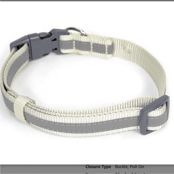 NWT MARTHA STEWART ADJUSTABLE
NYLON DOG COLLAR gray Size 14 (neck 10-14”) - Picture 2 of 8